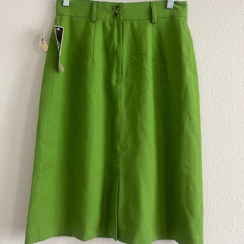 NWT Deadstock Vintage Radcliffe Green Knee Length Skirt Size 14